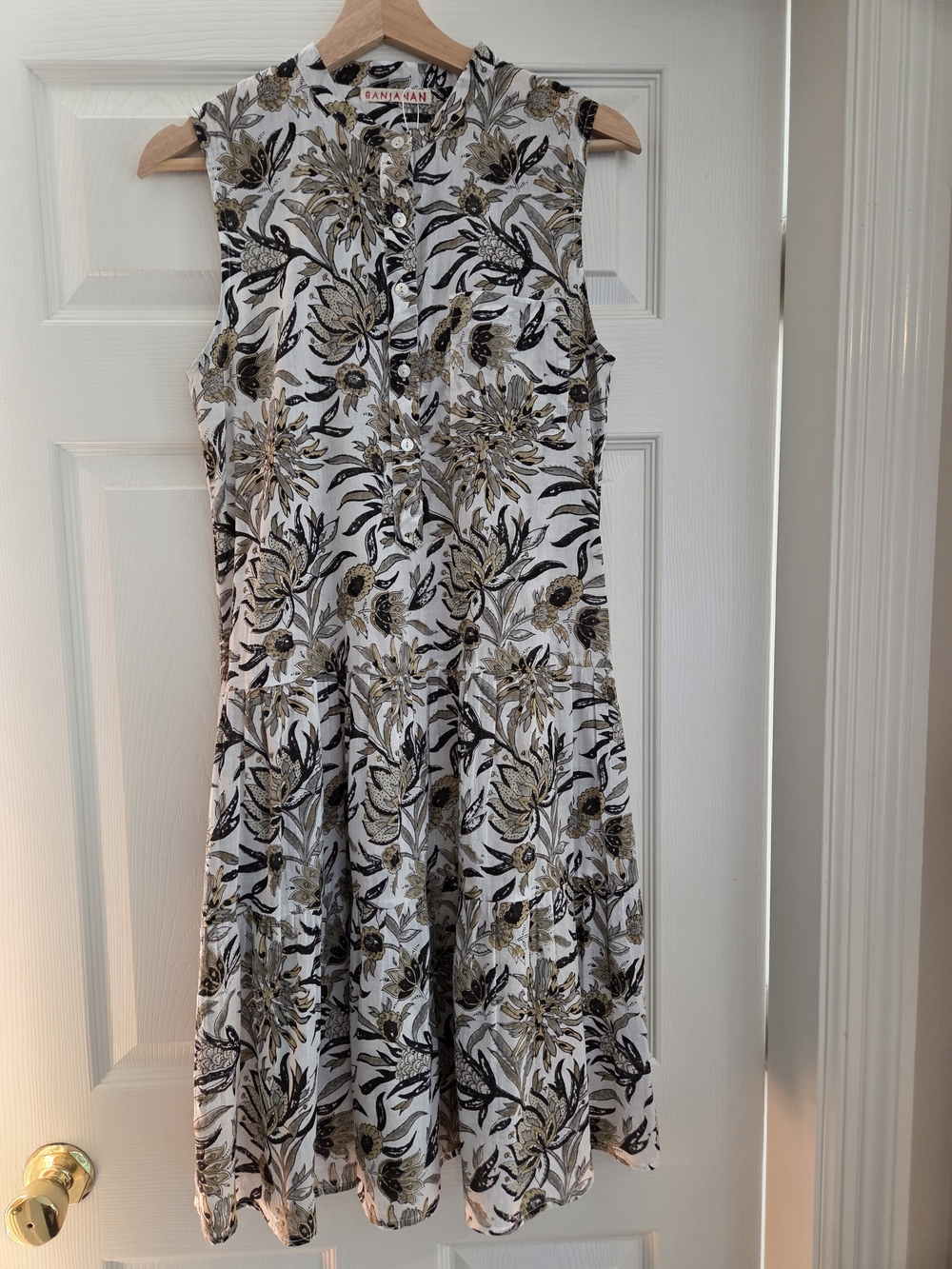Banjanan 100% Cotton Floral Tiered Maxi Dress Size S NWOT